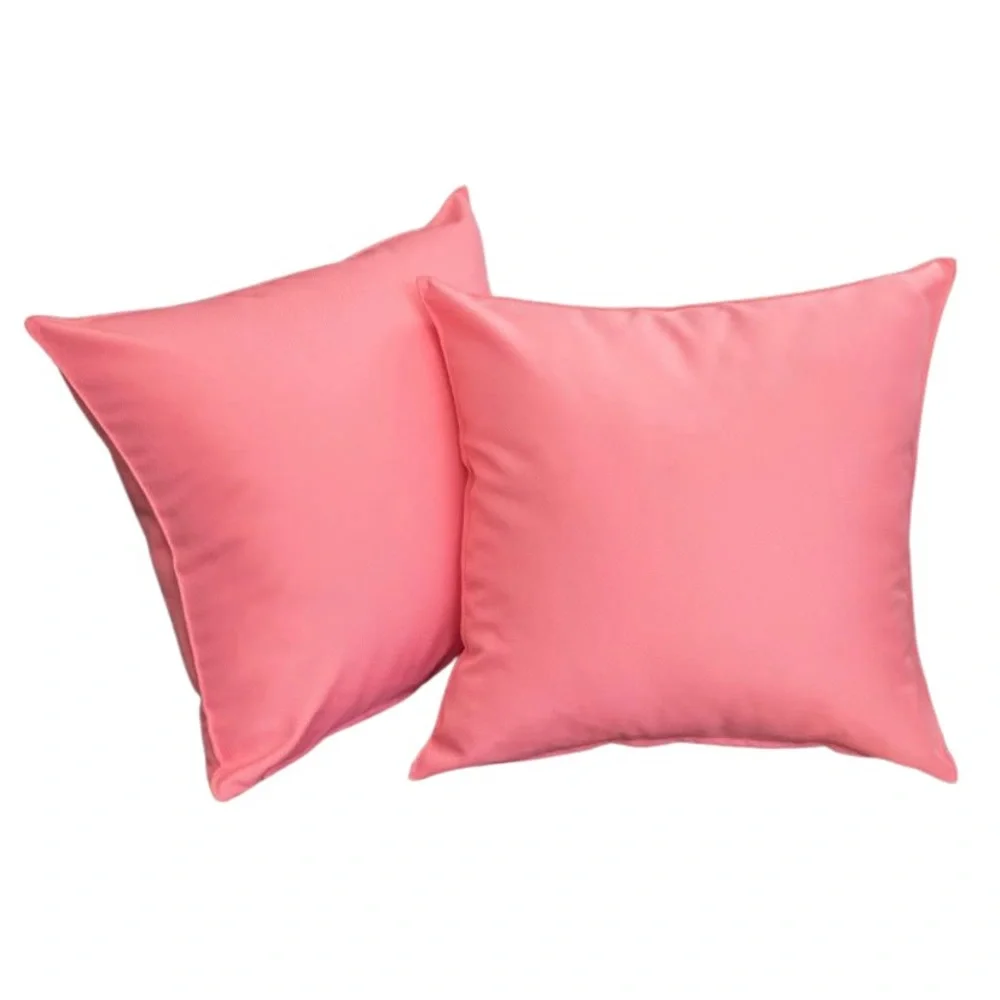 Luxury Home | Set of 2 Chic Pink Outdoor Water Resistant Throw Pillow Covers